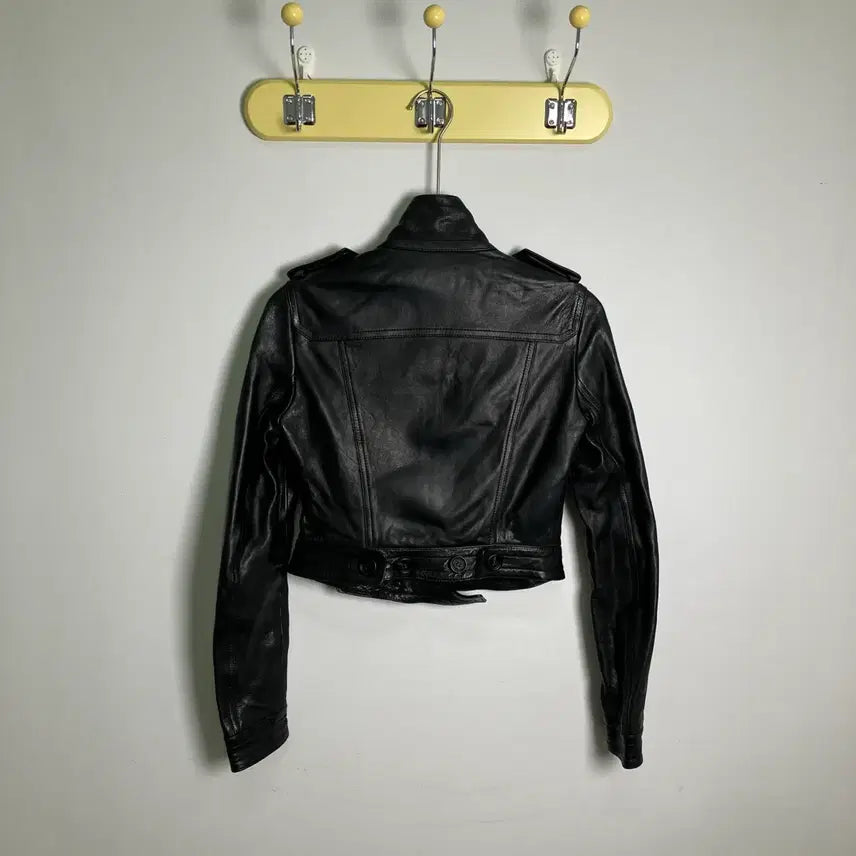 [BUNJANG] Burberry Prorsum Black Crop Leather Jacket 36 / 버버리 프로섬 블랙 크롭 레더 자켓 36