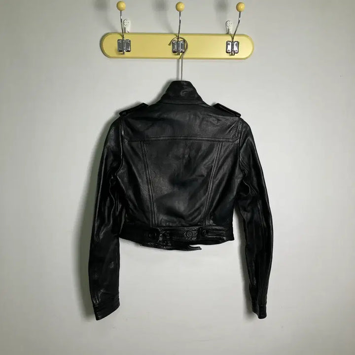 [BUNJANG] Burberry Prorsum Black Crop Leather Jacket 36 / 버버리 프로섬 블랙 크롭 레더 자켓 36