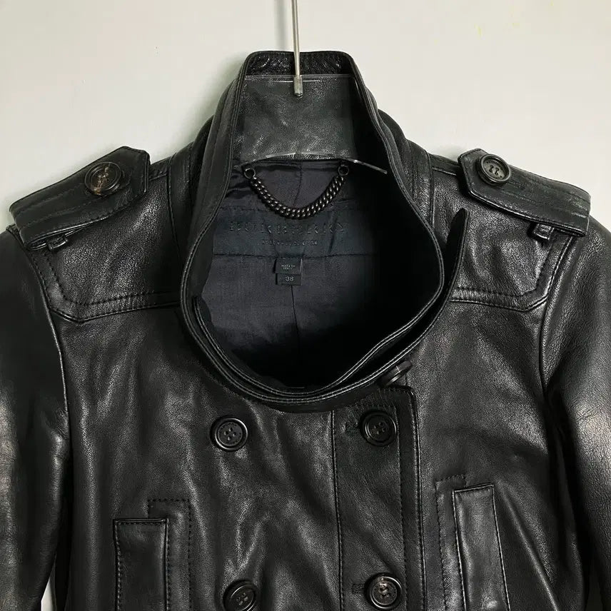 [BUNJANG] Burberry Prorsum Black Crop Leather Jacket 36 / 버버리 프로섬 블랙 크롭 레더 자켓 36