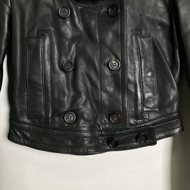 [BUNJANG] Burberry Prorsum Black Crop Leather Jacket 36 / 버버리 프로섬 블랙 크롭 레더 자켓 36