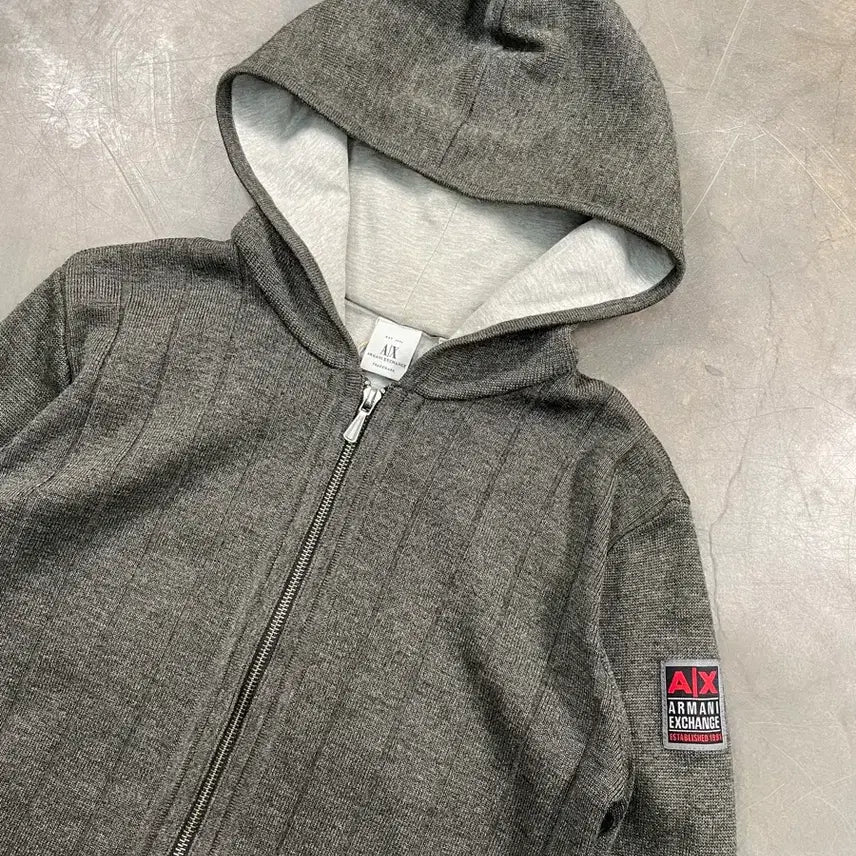 [BUNJANG] Armani Exchange Knit Hooded Zip-Up Jacket / 아르마니 익스체인지 니트 후드집업