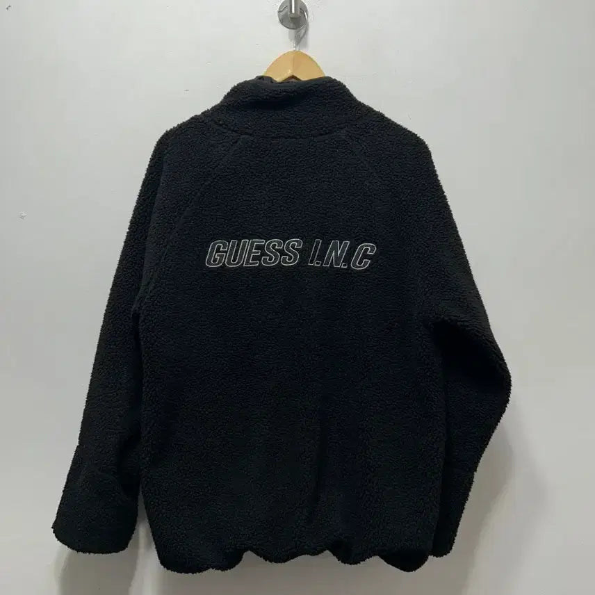 [BUNJANG] Guess Reversible Lightweight Padded Jumper (L) / 게스 블랙 경량 패딩 점퍼 양면 뽀글이 L