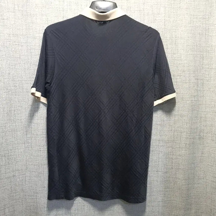 [BUNJANG] Daks Check Navy Functional Polo Shirt / 닥스 체크 반팔 기능성 폴로티셔츠 네이비 95