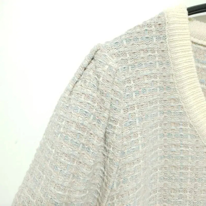 [BUNJANG] 8 Seconds Tweed Short Sleeve Knit Top / 에잇세컨즈 트위드 반팔 니트 F_S1723