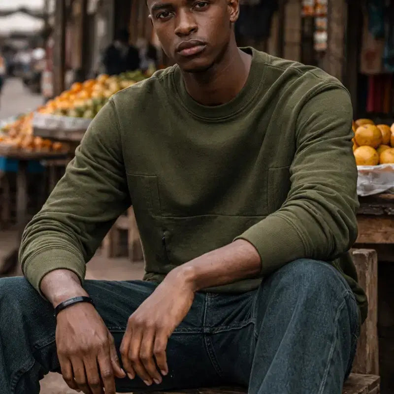 [BUNJANG] Stone Island Shadow Project Front Pocket Sweatshirt / [남자-100]스톤아일랜드 쉐도우프로젝트 프론트 포켓 맨투맨