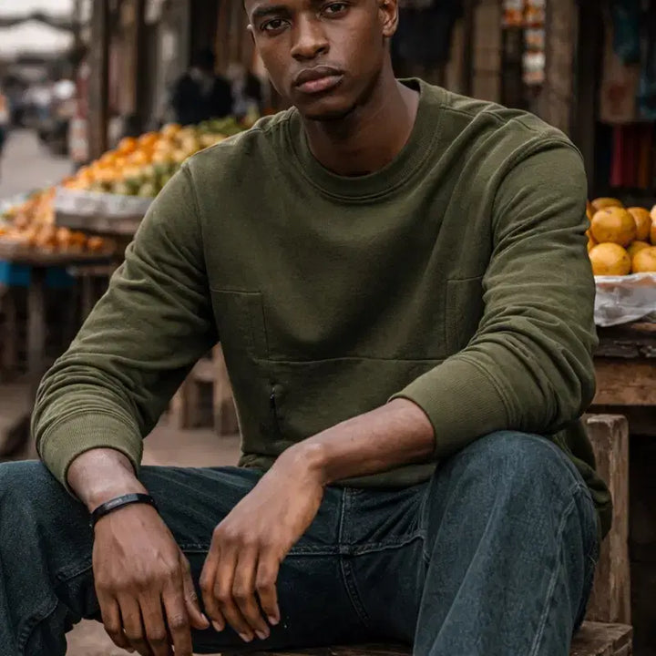 [BUNJANG] Stone Island Shadow Project Front Pocket Sweatshirt / [남자-100]스톤아일랜드 쉐도우프로젝트 프론트 포켓 맨투맨