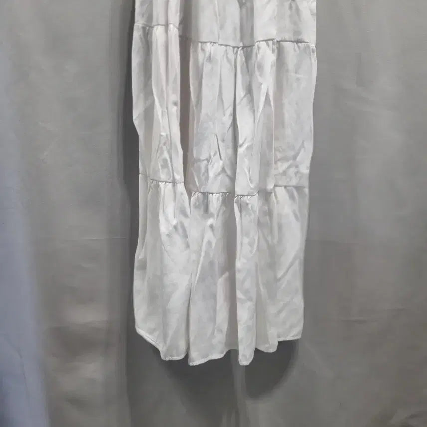 [BUNJANG] White Puff Sleeve Long Dress / 화이트 퍼프 반팔 롱 원피스