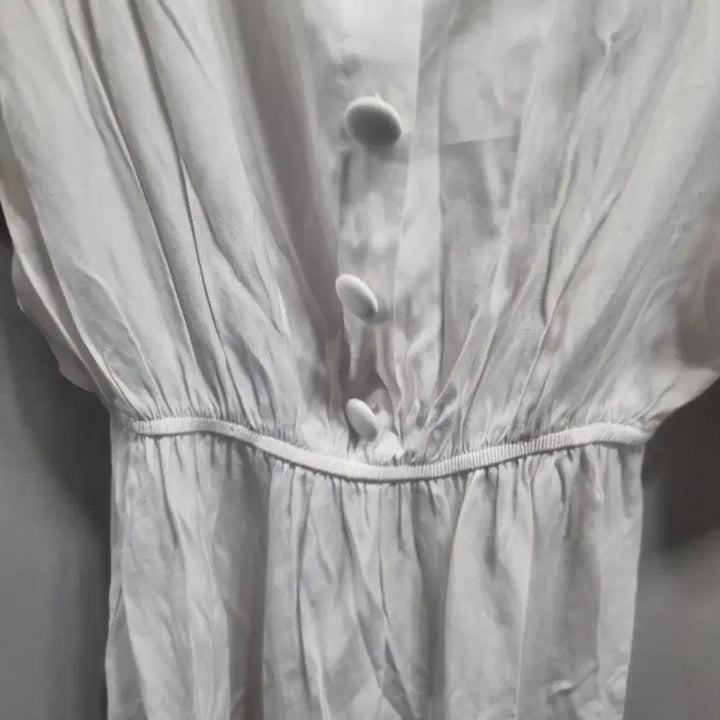 [BUNJANG] White Puff Sleeve Long Dress / 화이트 퍼프 반팔 롱 원피스