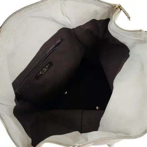 [BUNJANG] Saint Laurent Downtown Bag Ivory Leather Handbag / 정품 생로랑(입생로랑) 아이보리 가죽 다운타운 백