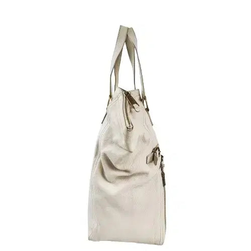 [BUNJANG] Saint Laurent Downtown Bag Ivory Leather Handbag / 정품 생로랑(입생로랑) 아이보리 가죽 다운타운 백