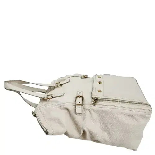 [BUNJANG] Saint Laurent Downtown Bag Ivory Leather Handbag / 정품 생로랑(입생로랑) 아이보리 가죽 다운타운 백