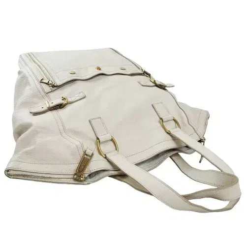 [BUNJANG] Saint Laurent Downtown Bag Ivory Leather Handbag / 정품 생로랑(입생로랑) 아이보리 가죽 다운타운 백