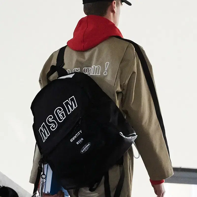 [BUNJANG] Eastpak MSGM Backpack Black / 이스트팩 X MSGM 콜라보 백팩 가방 블랙