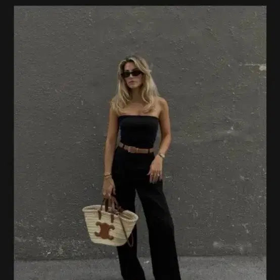 [BUNJANG] Celine Triomphe Raffia Rattan Bag / 셀린느 트리옹프 라피아 라탄백