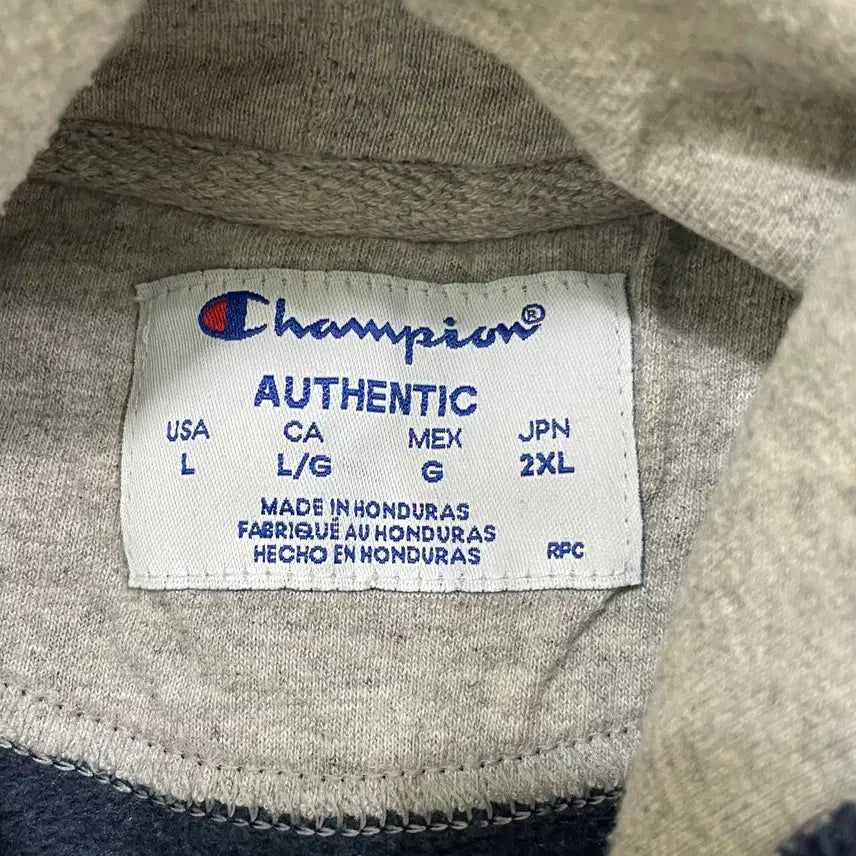 [BUNJANG] Champion Navy Cotton Blend Hoodie / USA(L) 챔피온 네이비 코튼 혼방 후드티 0224-1