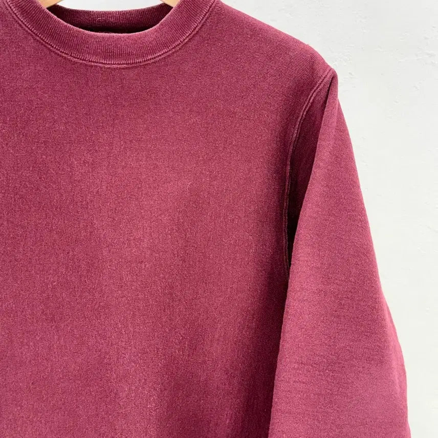 [BUNJANG] Camber Burgundy Washed Heavy Crewneck Sweatshirt / 캠버 버건디 워시드 헤비 크루넥 스웨트 셔츠
