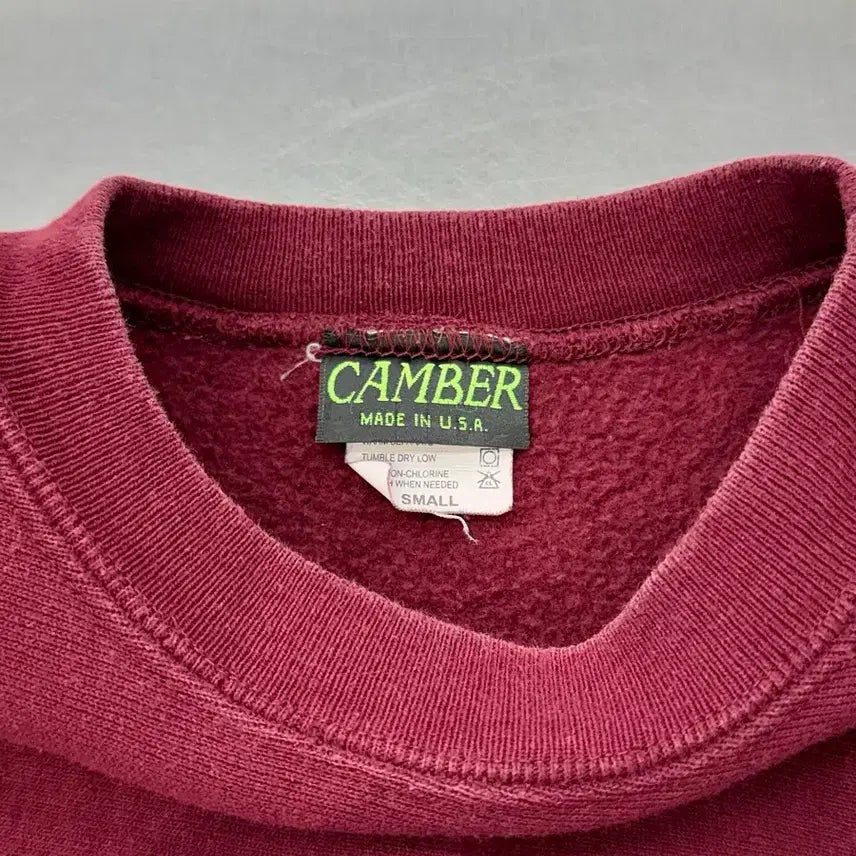 [BUNJANG] Camber Burgundy Washed Heavy Crewneck Sweatshirt / 캠버 버건디 워시드 헤비 크루넥 스웨트 셔츠