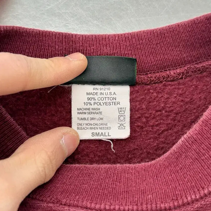 [BUNJANG] Camber Burgundy Washed Heavy Crewneck Sweatshirt / 캠버 버건디 워시드 헤비 크루넥 스웨트 셔츠