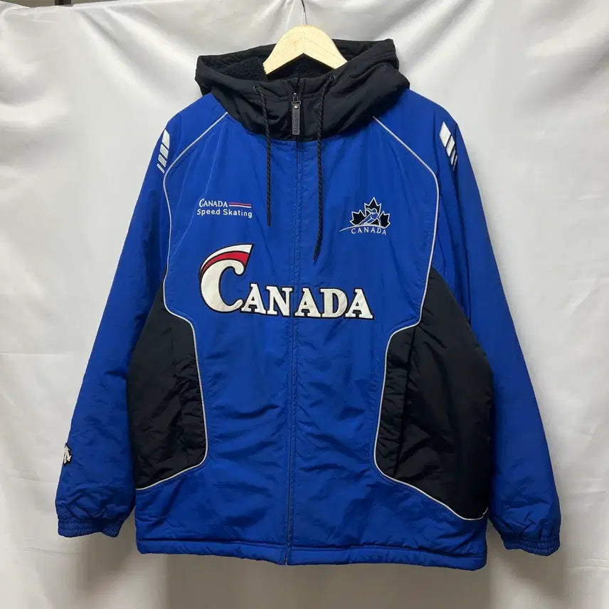 [BUNJANG] Descente Canada Speed Skating Quilted Blue Jacket / [정품/105] 데상트 캐나다 스피드스케이팅 누빔 블루 점퍼/자켓