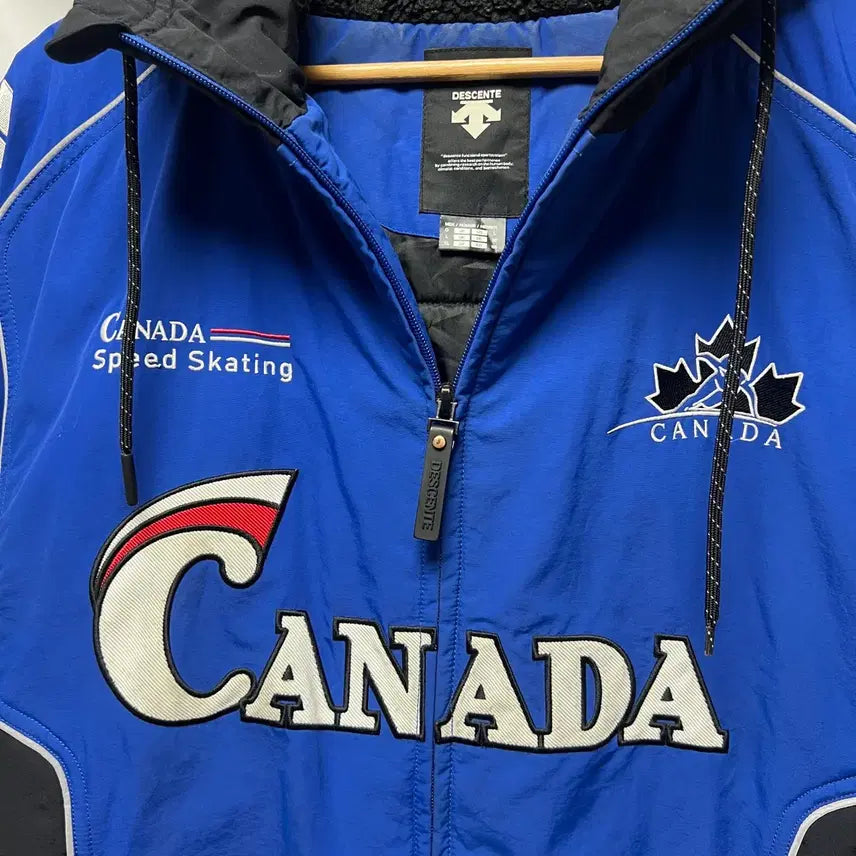 [BUNJANG] Descente Canada Speed Skating Quilted Blue Jacket / [정품/105] 데상트 캐나다 스피드스케이팅 누빔 블루 점퍼/자켓