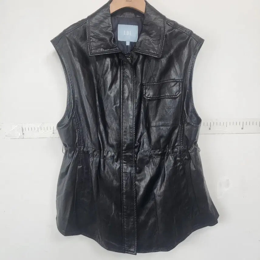 [BUNJANG] LBL Black Leather Vest / LBL 블랙 레더 조끼 베스트