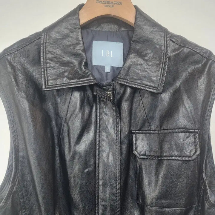 [BUNJANG] LBL Black Leather Vest / LBL 블랙 레더 조끼 베스트