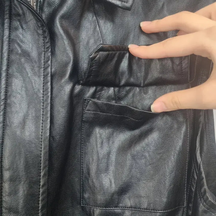 [BUNJANG] LBL Black Leather Vest / LBL 블랙 레더 조끼 베스트