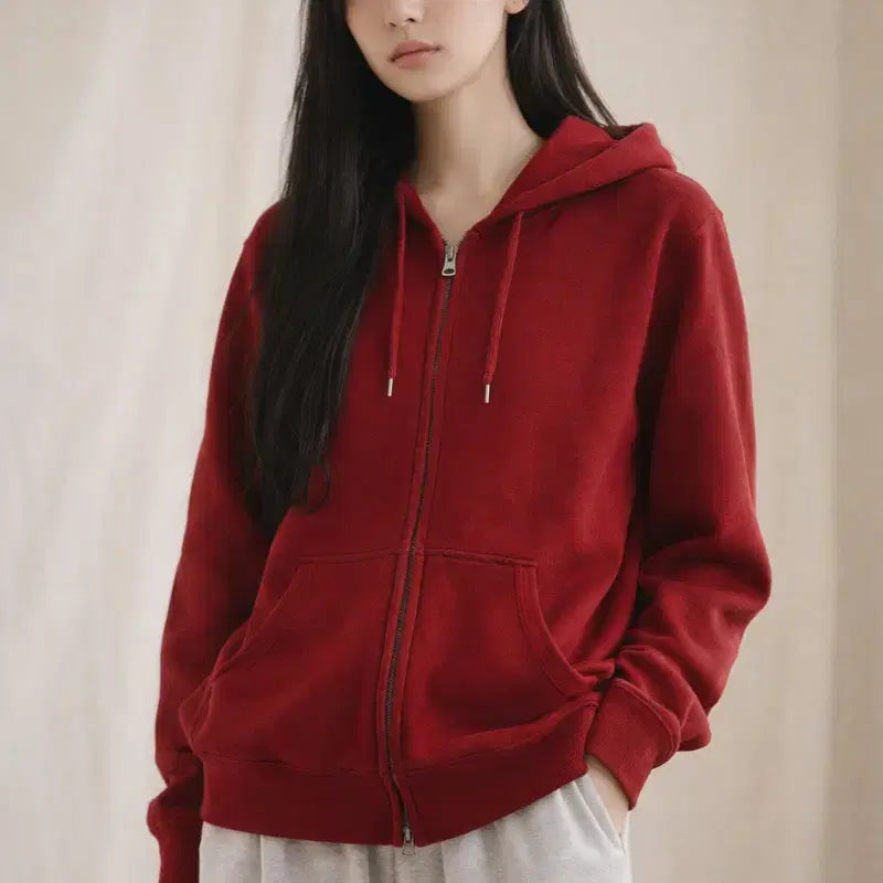 [BUNJANG] Uniqlo Cotton Hooded Zip-up Jacket / [여자-100]유니클로 코튼 후드집업