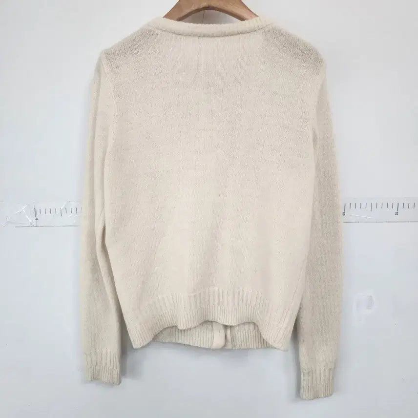 [BUNJANG] Ivory Cubic Zirconia Pearl Cardigan / 진주 큐빅 아이보리 가디건