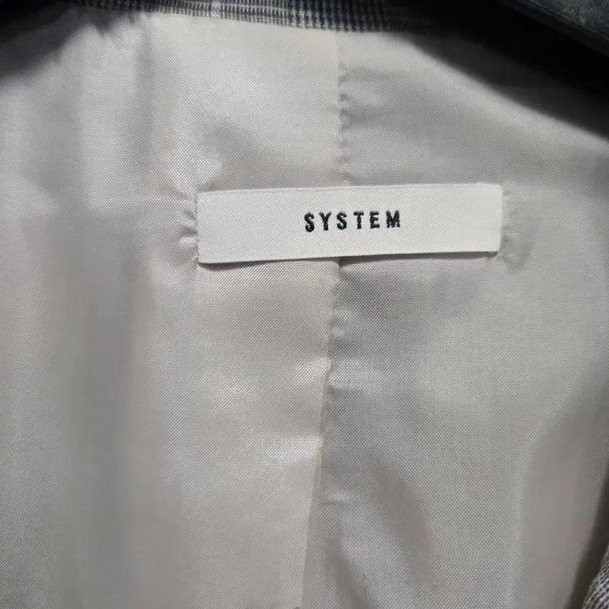 [BUNJANG] System Double Linen Breast Jacket / 시스템  체크 패턴 더블 린넨 브레스트 자켓 80