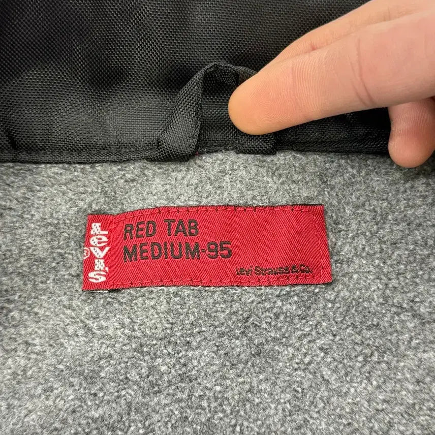 [BUNJANG] Levi's Red Tab Black Nylon Blouson Jacket / 리바이스 레드탭 블랙 나일론 블루종 라이닝 자켓