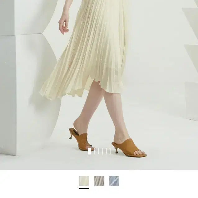 [BUNJANG] Time Pleats Skirt Ivory (Size 55) / 새상품 타임 플리츠스커트 아이보리 55사이즈