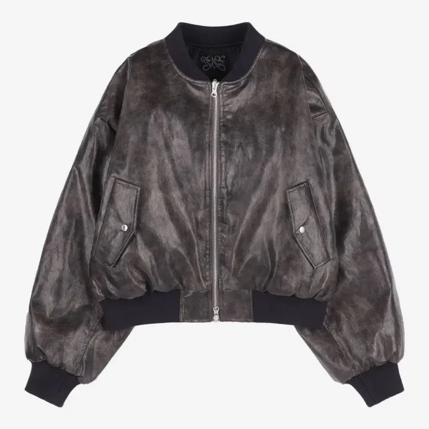 [BUNJANG] Fancy Club Quilting Reversible Embossed Leather Jacket / 팬시클럽 퀄팅 리버시블 엠보 점퍼 레더 자켓