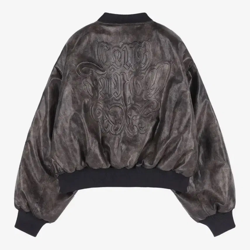 [BUNJANG] Fancy Club Quilted Reversible Embossed Jumper Leather Jacket / 팬시클럽 퀄팅 리버시블 엠보 점퍼 레더 자켓