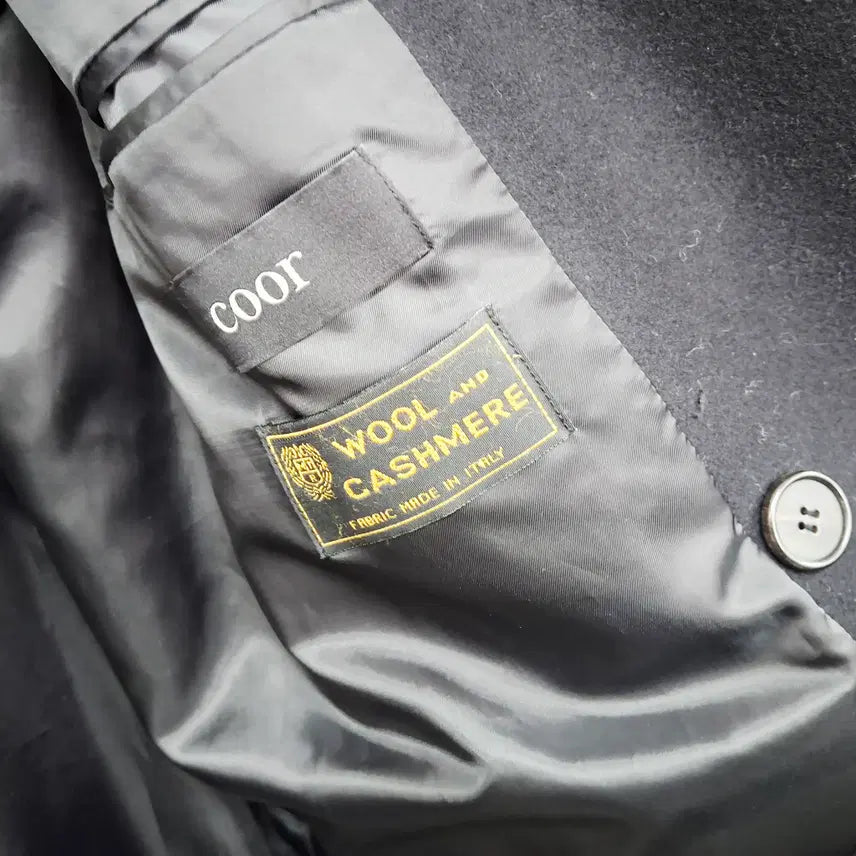 [BUNJANG] Coore Double Coat Black Men's M Italian Wool Cashmere / 쿠어 더블 코트 블랙 남성 M 이태리 울 캐시미어