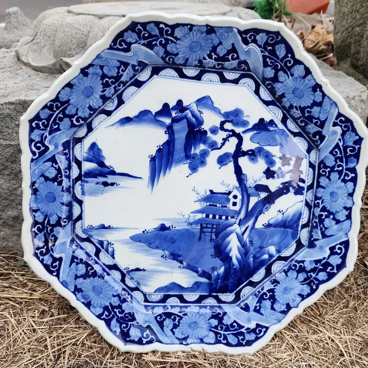 [BUNJANG] Japanese Traditional Imari Porcelain Octagonal Plate / 일본의 전통 이마리 도자기 8각화형대반