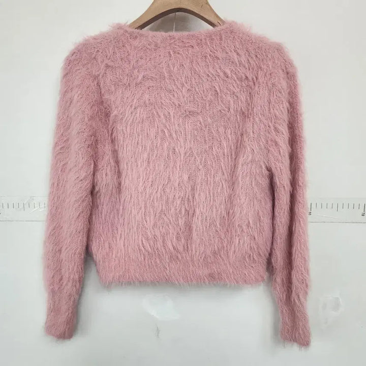 [BUNJANG] Pink Wool Cardigan / 마카롱 울 퍼 핑크 가디건
