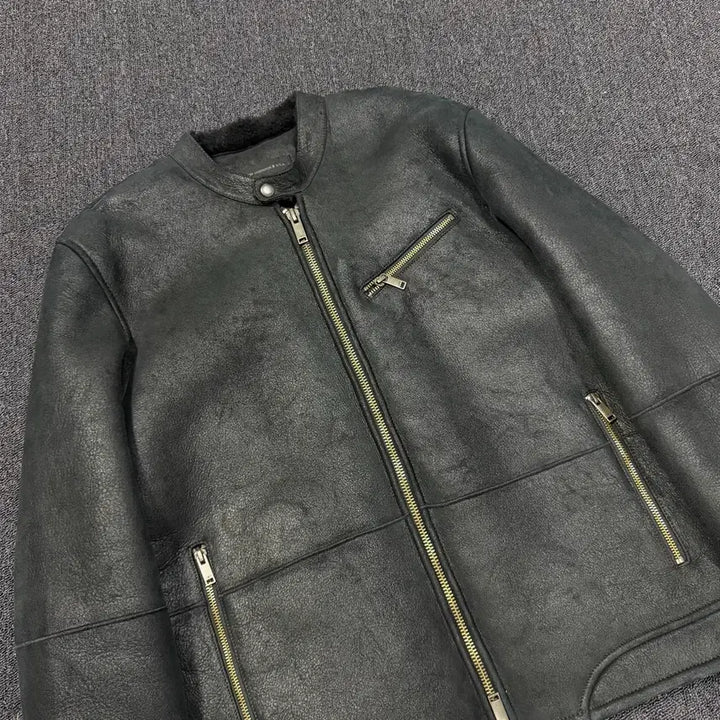 [BUNJANG] John Varvatos Sheepskin Shearling Leather Jacket / 존바바토스 천연모피 양시어링 가죽자켓