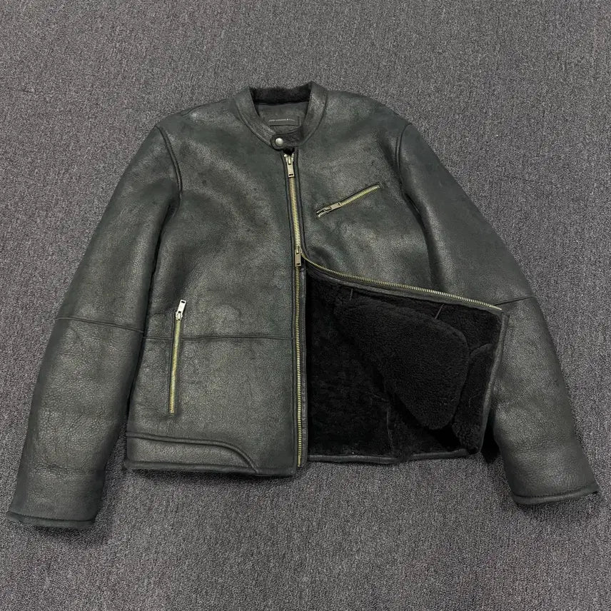 [BUNJANG] John Varvatos Sheepskin Shearling Leather Jacket / 존바바토스 천연모피 양시어링 가죽자켓