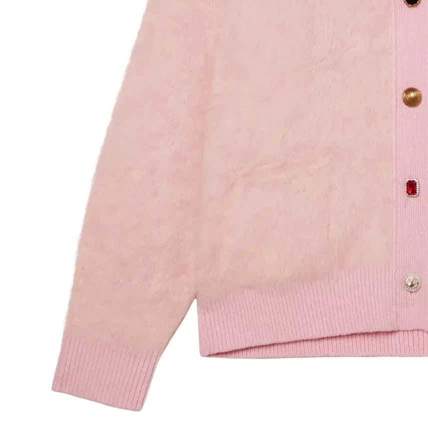 [BUNJANG] Number Project N262 Alpaca Wool Cardigan / 넘버 프로젝트 N262-쥬얼 버튼 알파카 울 가디건 핑크