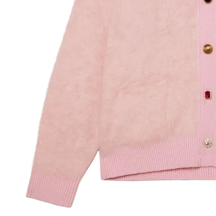 [BUNJANG] Number Project N262 Alpaca Wool Cardigan / 넘버 프로젝트 N262-쥬얼 버튼 알파카 울 가디건 핑크