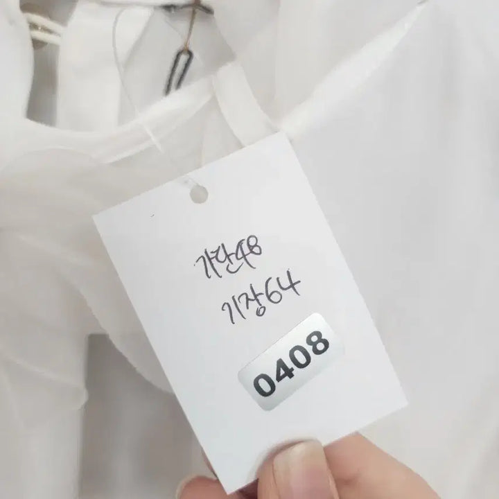 [BUNJANG] White Sheer Ribbon Blouse / 화이트 시스루 리본 블라우스