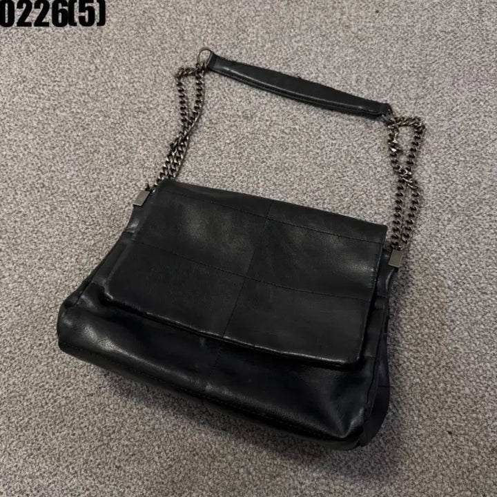 [BUNJANG] ZARA Black Leather Chain Shoulder Bag / 자라 블랙 레더 체인 숄더백 0226