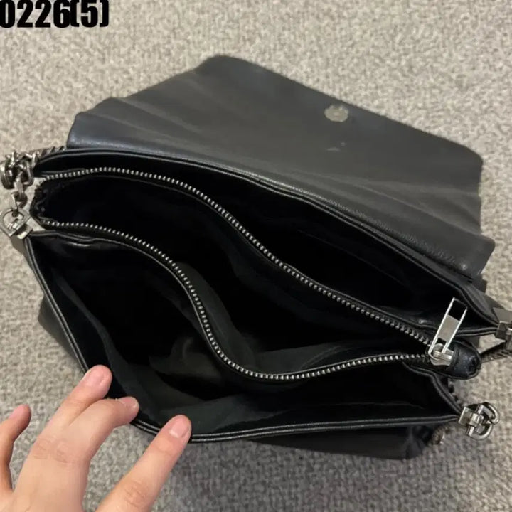 [BUNJANG] ZARA Black Leather Chain Shoulder Bag / 자라 블랙 레더 체인 숄더백 0226