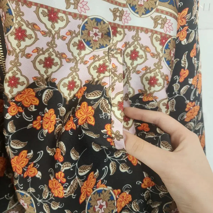 [BUNJANG] ZARA Floral Pattern Bomber Jacket / 자라 플라워 패턴 봄버 자켓