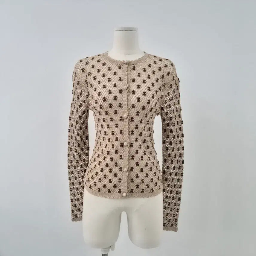 [BUNJANG] BIANCA COLLECTION Bear Flower Crochet Cardigan / BIANCA COLLECTION 베어 플라워 크로쉐 가디건