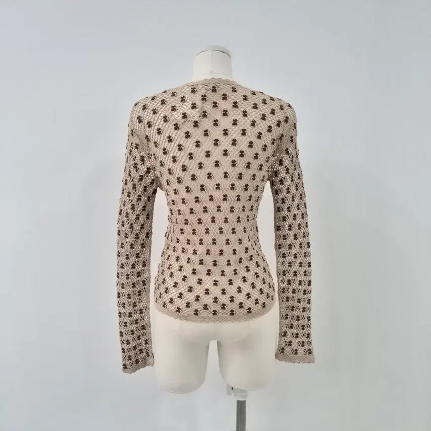 [BUNJANG] BIANCA COLLECTION Bear Flower Crochet Cardigan / BIANCA COLLECTION 베어 플라워 크로쉐 가디건