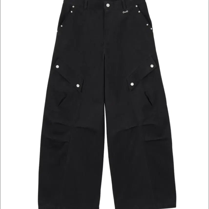 [BUNJANG] Dandel Pinstuck Cargo Pants (Black, Size 1) / 단델 핀턱 카고 바지 (블랙, 사이즈 1)