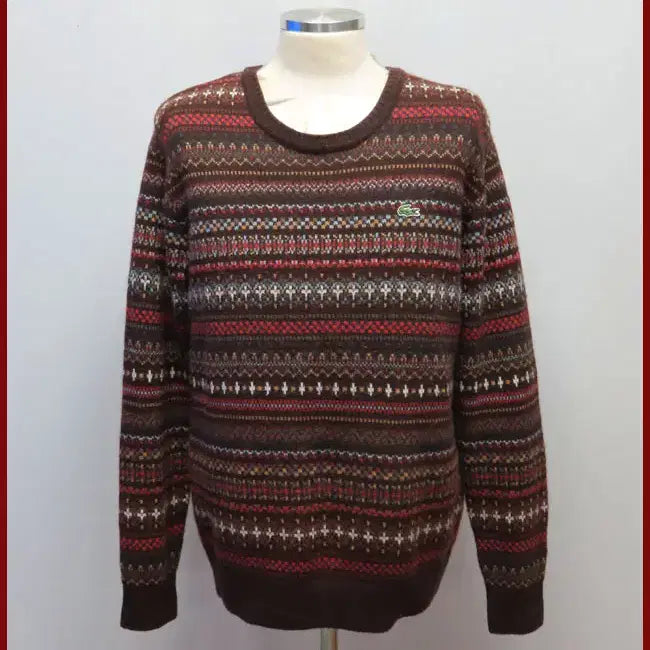 [BUNJANG] Lacoste Brown Round Neck Knit Sweater / 라코스테/밤색 라운드넥니트/100사이즈/따봉구제(H-6)