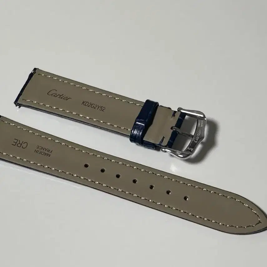 [BUNJANG] Cartier Tank Must Large Crocodile Pattern Leather Strap / 새상품) 까르띠에 탱크머스트 라지 호환용 악어무늬 소가죽 블루20mm